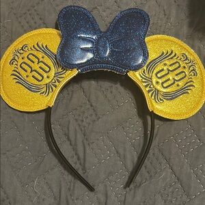 Sparkly Blue Bow Yellow Ear Headband Club 33 Disney